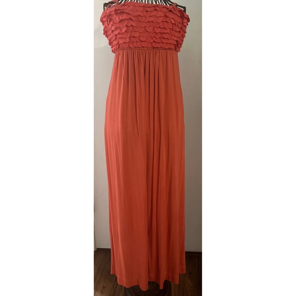 Soma Coral Orange Maxi Dress with Petal Bodice
